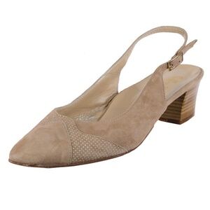 Worn 1x SOFFICE SOGNO Pumps Heels Slingback Sz. 40 EU 9.5 US Beige Suede ITALY